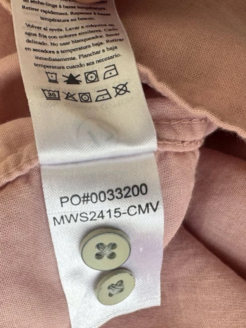 Faherty Sunwashed Chambray Shirt: Pink Sz L - Picture 3 of 9